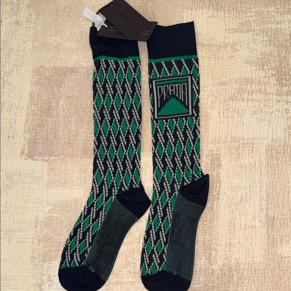 NWT Prada Jacquard Argyle Women’s Socks